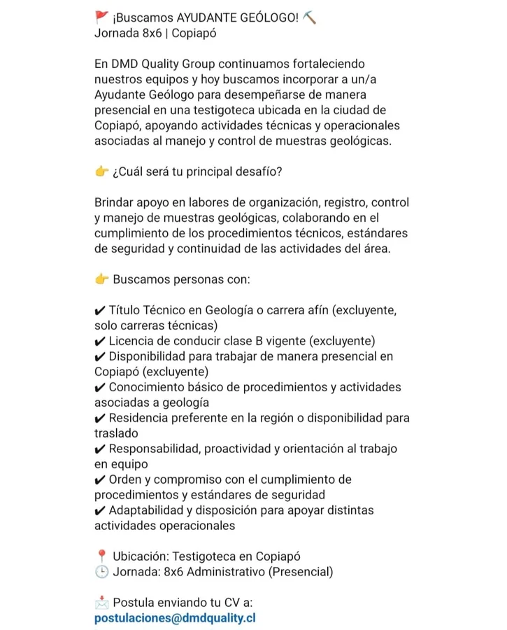 Ayudante Geólogo - imagen 1