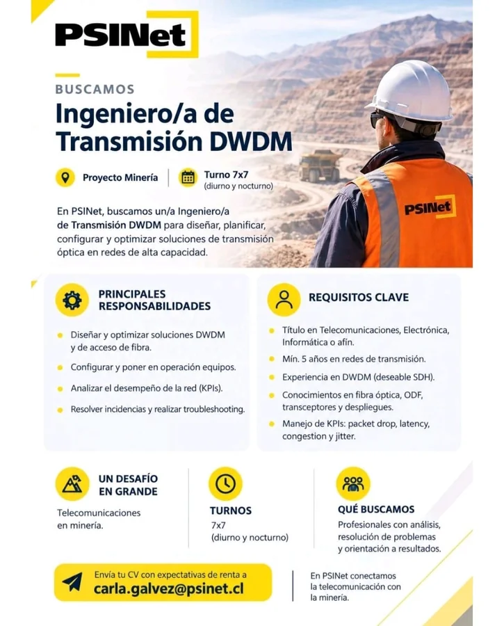 Ingeniero/a de Transmisión DWDM - imagen 1