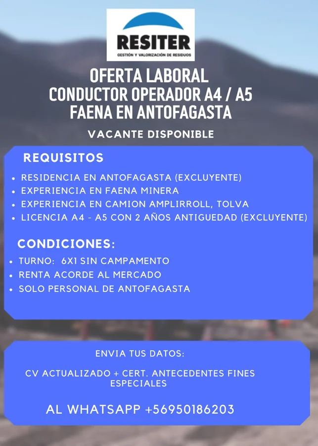 Conductor Operador A4 / A5 - imagen 1