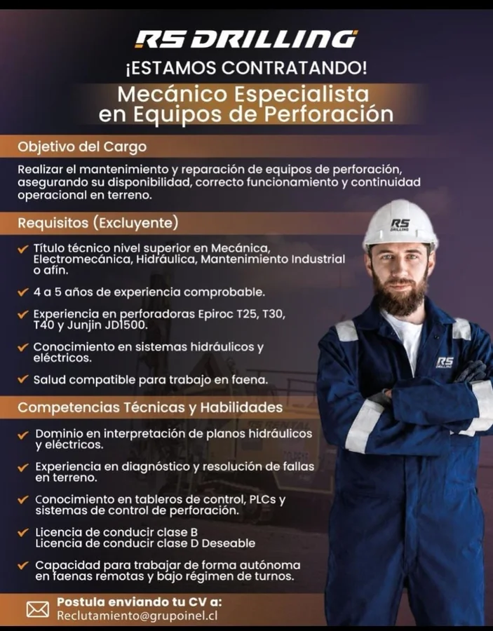 Mecánico Especialista en Equipos de Perforación - imagen 1
