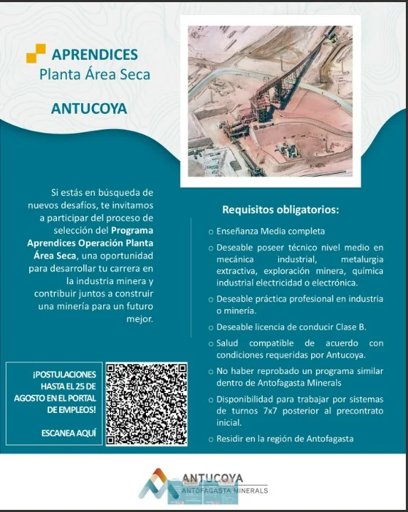 Aprendiz de Operación Planta Área Seca - imagen 1