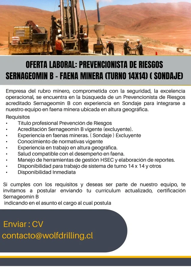 Prevencionista de Riesgos para Faena Minera - imagen 1