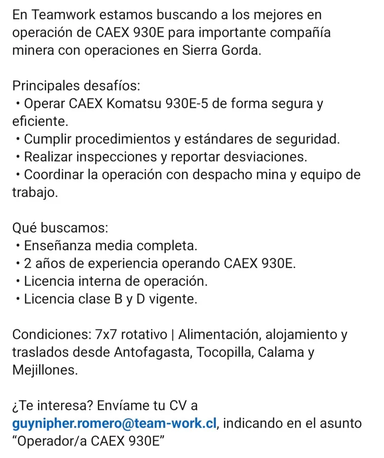 Operador/a CAEX 930E - imagen 1