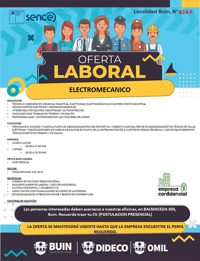 Electromecánico/Mantenimiento Buin - imagen 1
