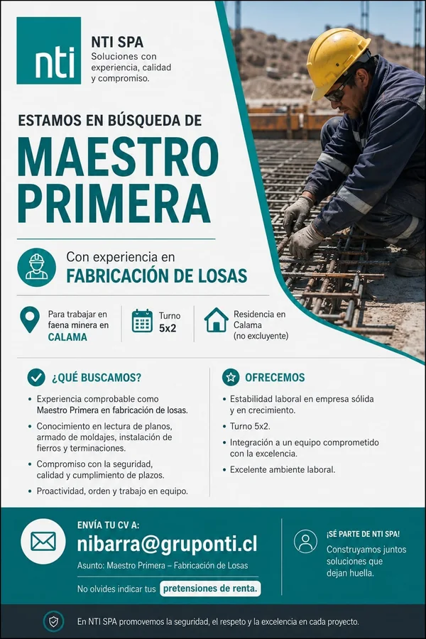 Maestro Primera - Fabricación de Losas - imagen 1