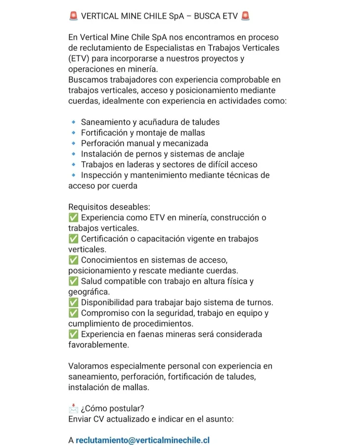 Especialista en Trabajos Verticales (ETV) - imagen 1
