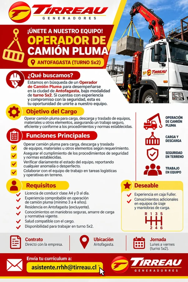 Operador de Camión Pluma - imagen 1