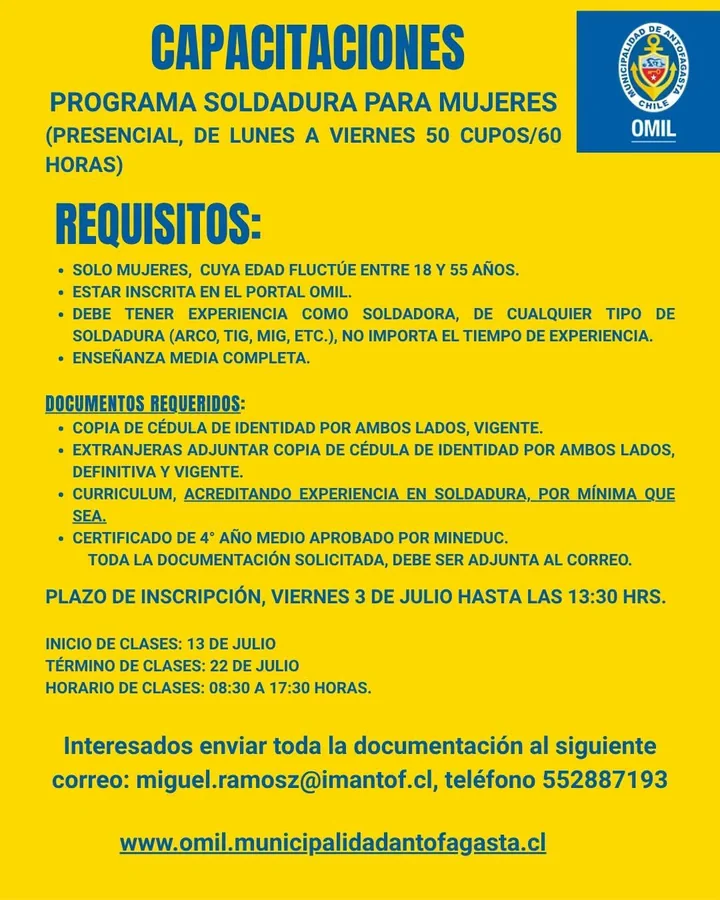 Curso de Soldadura para Mujeres en Antofagasta - imagen 1