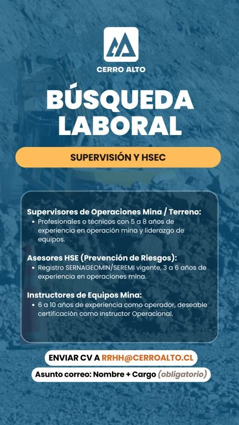 Búsqueda de Supervisores y Asesores HSE para Mina - imagen 1