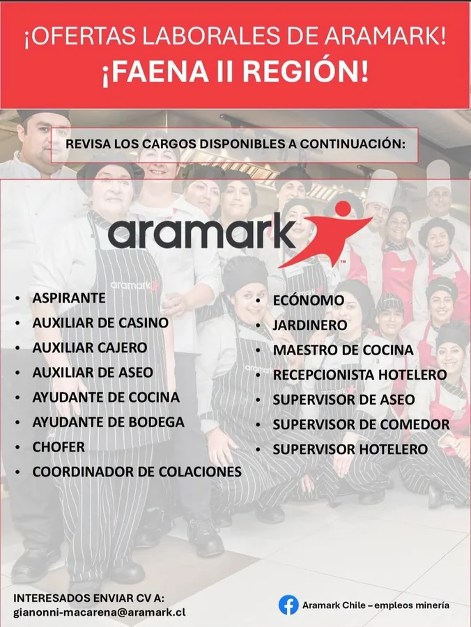Ofertas Laborales Aramark - Faena II Región - imagen 1