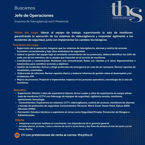 Jefe de Operaciones de Sala de Monitoreo - imagen 1