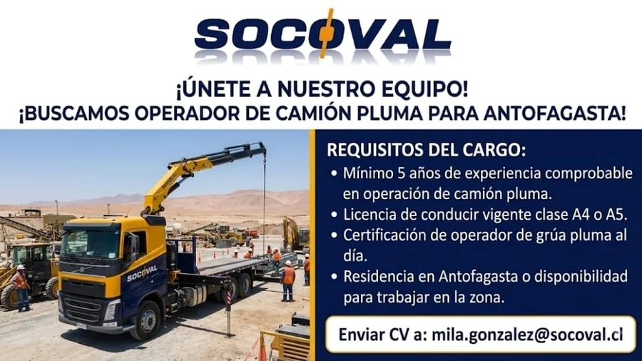 Operador de Camión Pluma - imagen 1