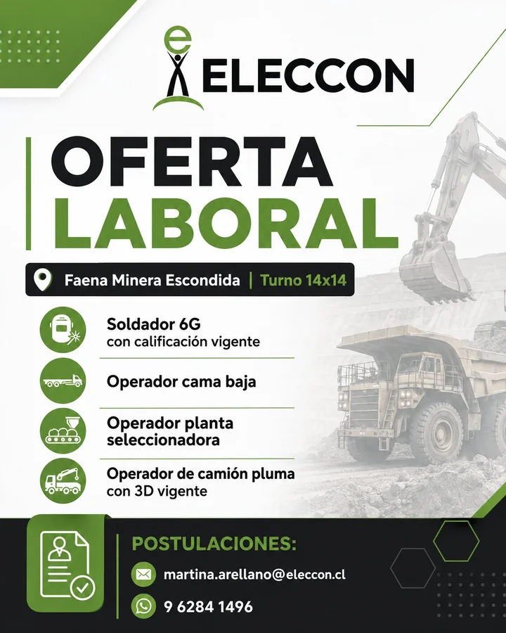 Soldador y Operadores Faena Minera Escondida - imagen 1