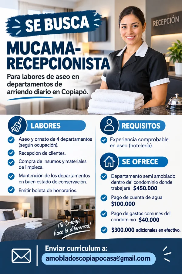Mucama-Recepcionista - imagen 1