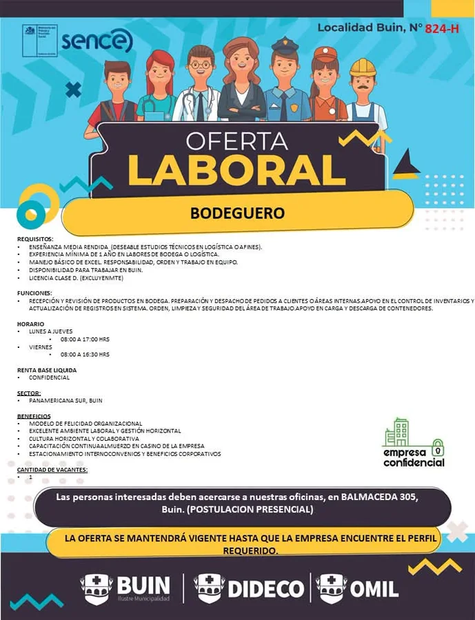 Bodeguero en Buin - imagen 1