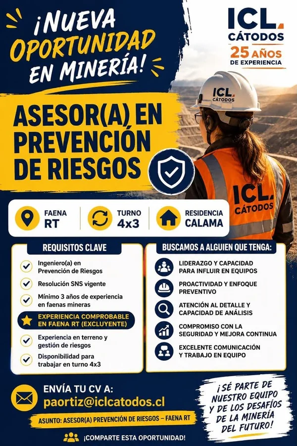 Asesor(a) en Prevención de Riesgos - Faena RT - imagen 1