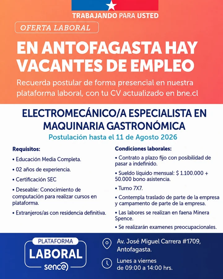 Electromecánico/a Especialista en Maquinaria Gastronómica - imagen 1