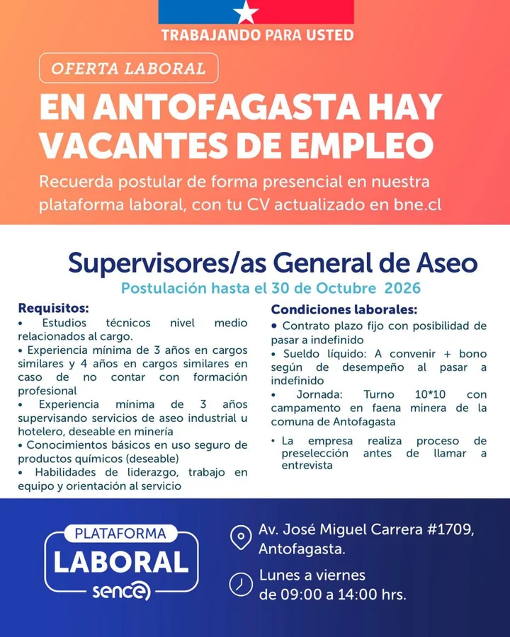 Supervisor General de Aseo - imagen 1