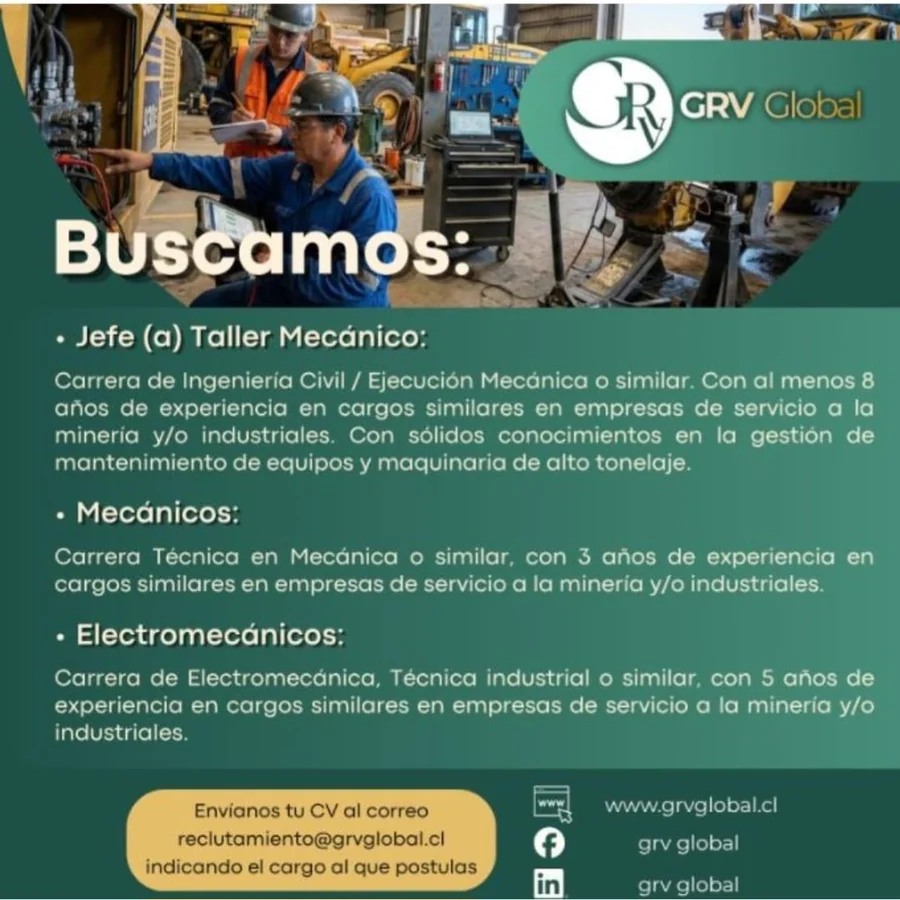 Jefe de Taller Mecánico, Mecánicos y Electromecánicos - imagen 1