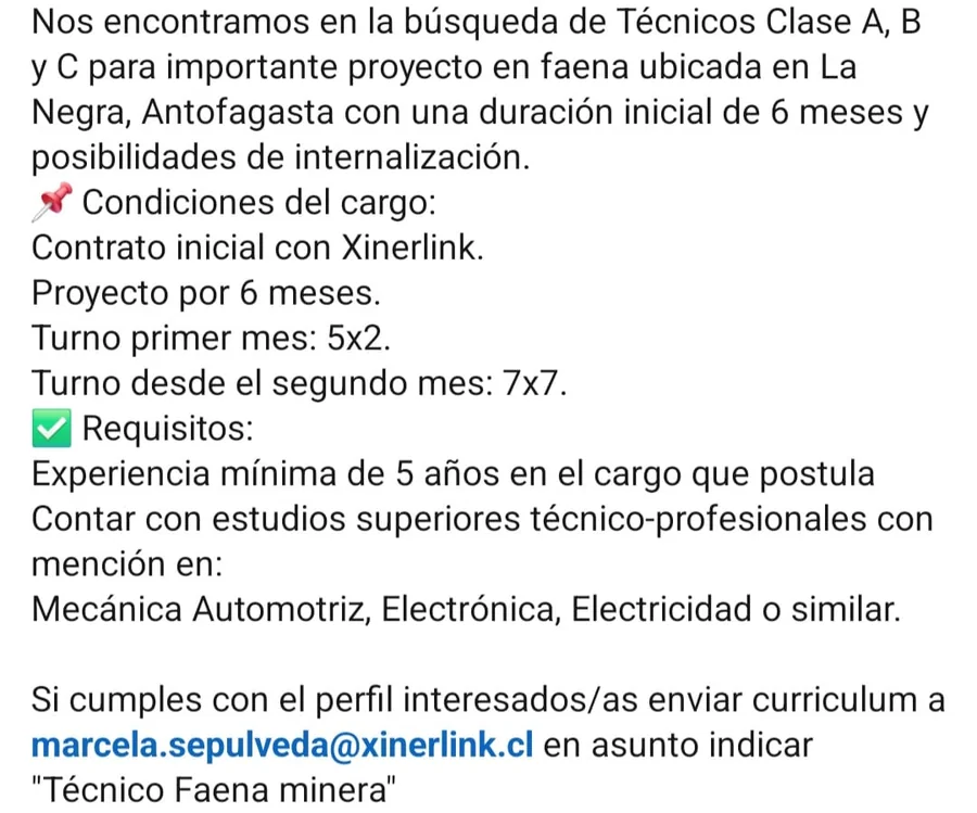 Técnicos Clase A, B y C - imagen 1