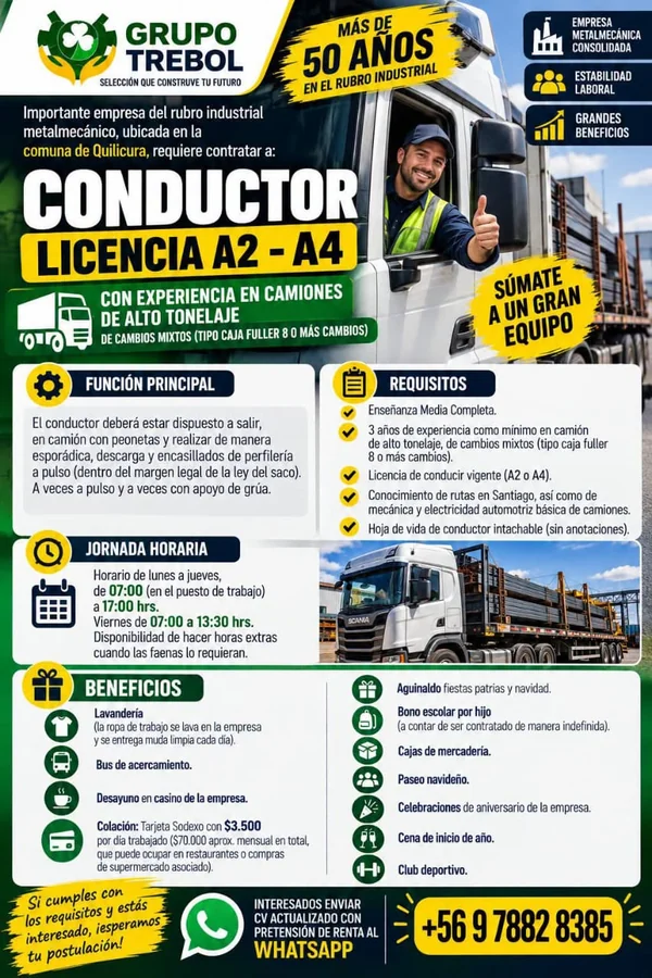 Conductor Camión Alto Tonelaje A2 / A4 - imagen 1