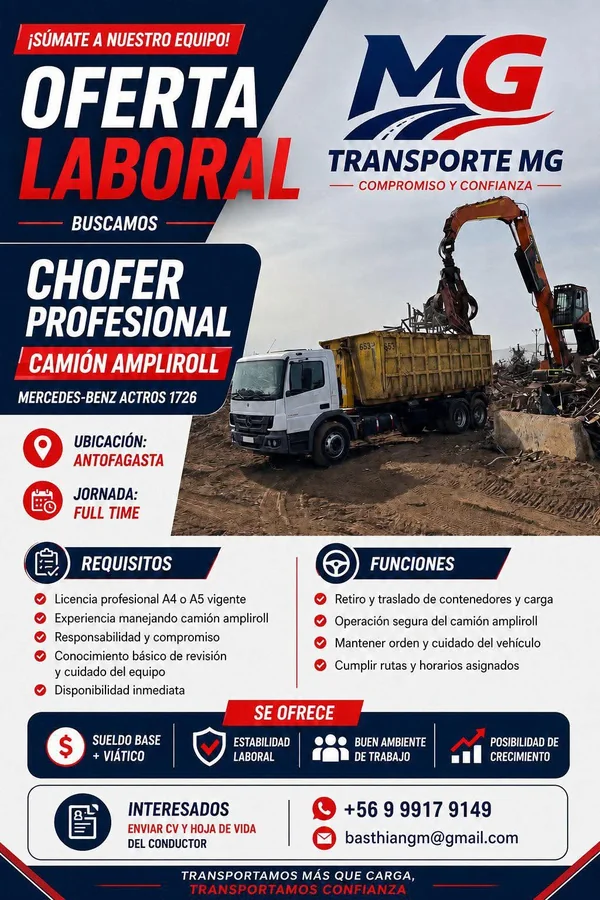 Chofer profesional Camión Ampliroll - imagen 1