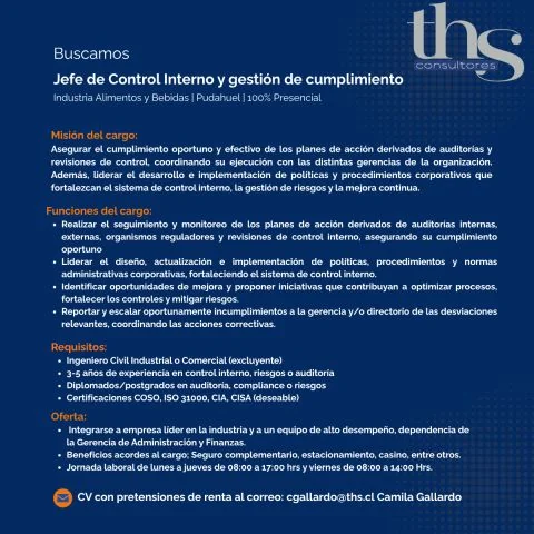 Jefe de Control Interno y Cumplimiento - imagen 1