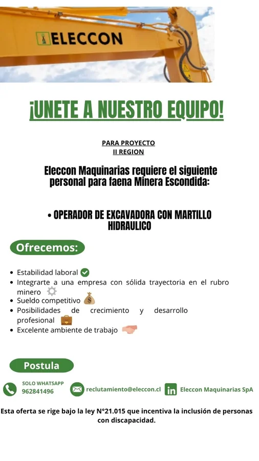Operador de Excavadora con Martillo Hidráulico - imagen 1