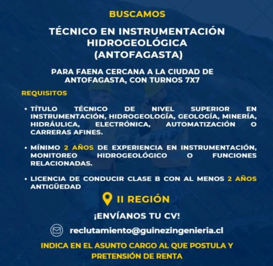 Técnico en Instrumentación Hidrogeológica - imagen 1