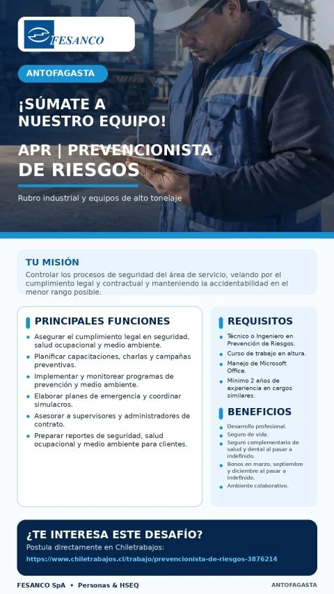 Prevencionista de Riesgos APR - imagen 1