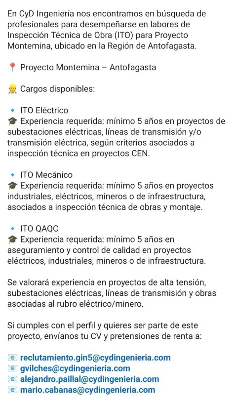 ITO para Proyecto Montemina - imagen 1