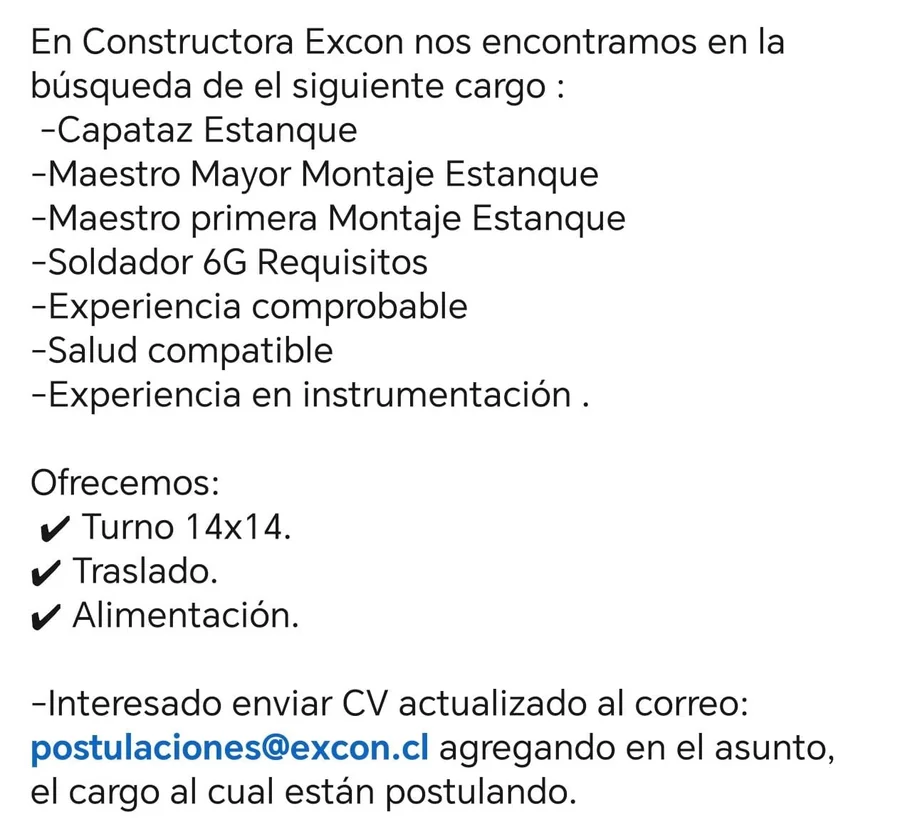 Capataz, Maestros y Soldador 6G - imagen 1