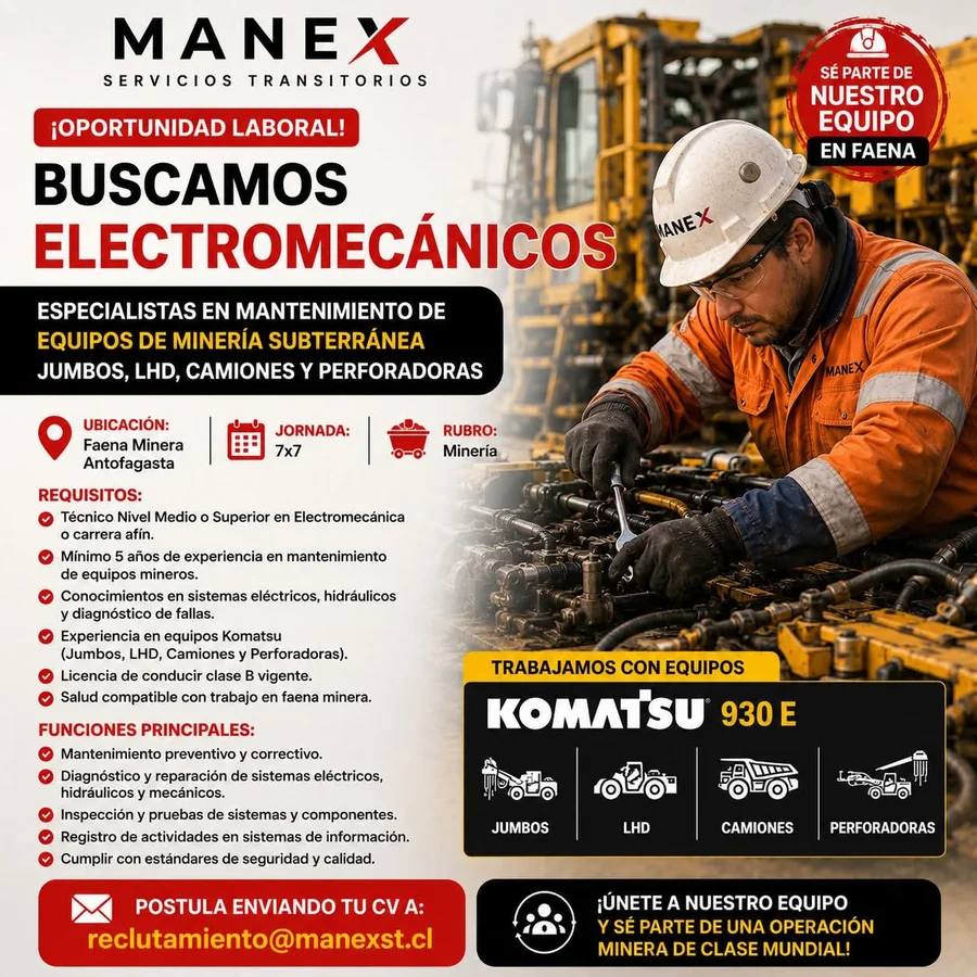 Electromecánicos para mantenimiento minero - imagen 1