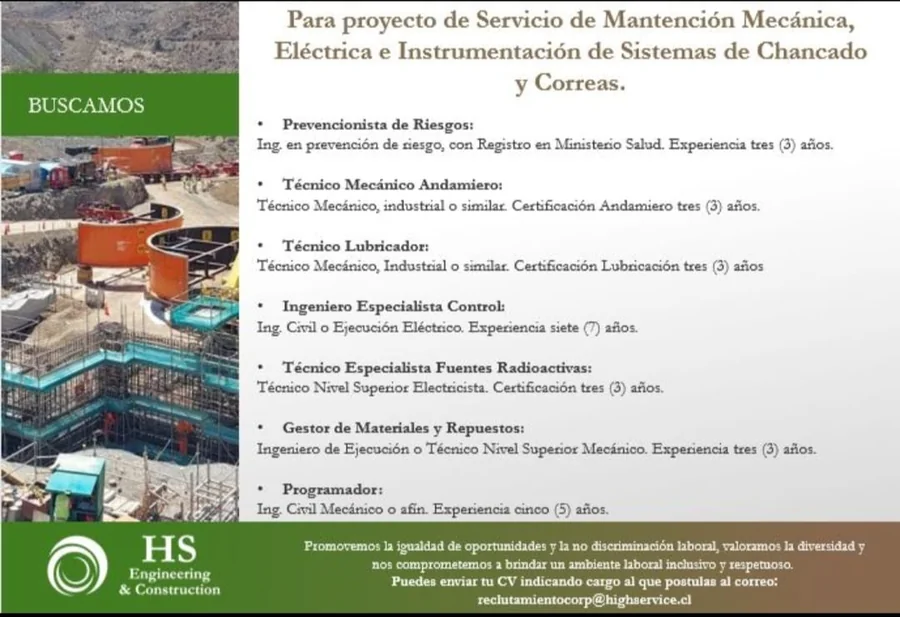 Oportunidades en Mantención Mecánica y Eléctrica - imagen 1