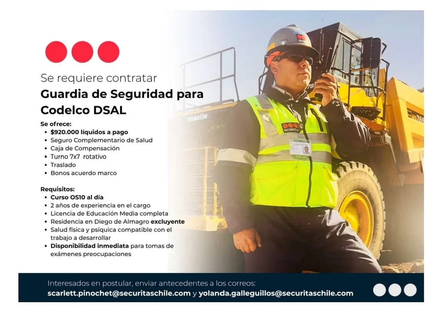 Guardia de Seguridad - Codelco DSAL - imagen 1