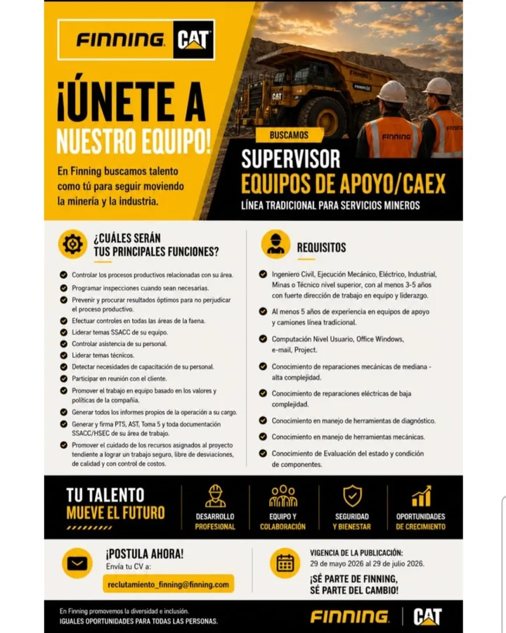 Supervisor de Equipos de Apoyo CAEX - imagen 1