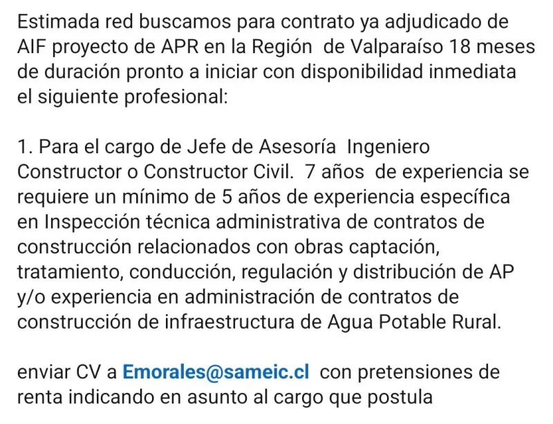 Jefe de Asesoría Ingeniero Constructor - imagen 1