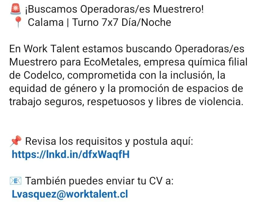 Operador/a Muestrero - imagen 1