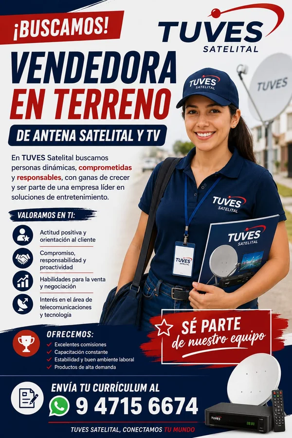 Vendedora en Terreno - Antenas Satelitales y TV - imagen 1
