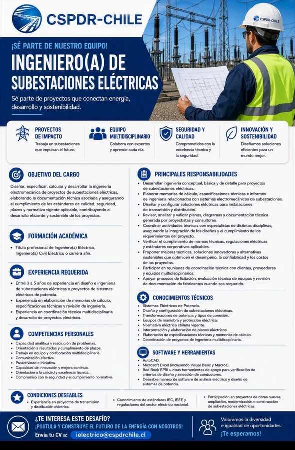 Ingeniero(a) de Subestaciones Eléctricas - imagen 1