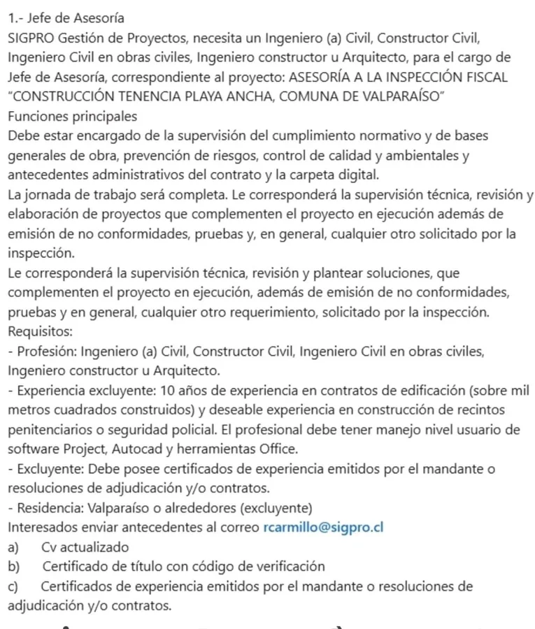 Jefe de Asesoría de Inspección Fiscal - imagen 1