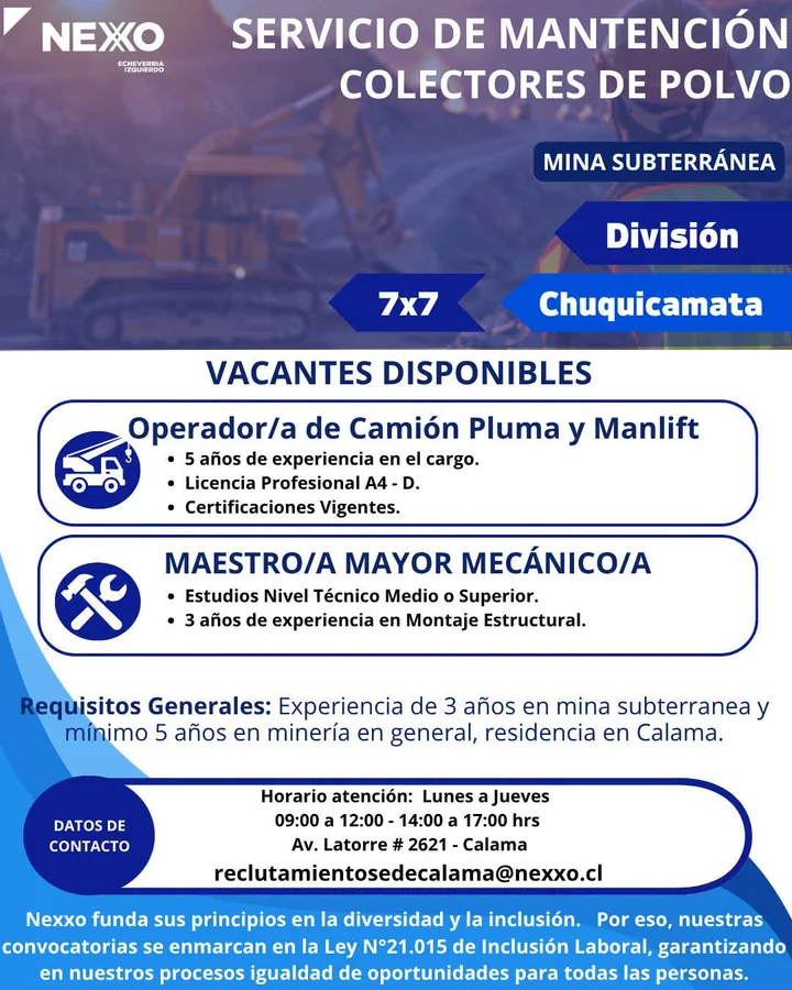 Operador Camión Pluma y Maestro Mayor Mecánico - imagen 1