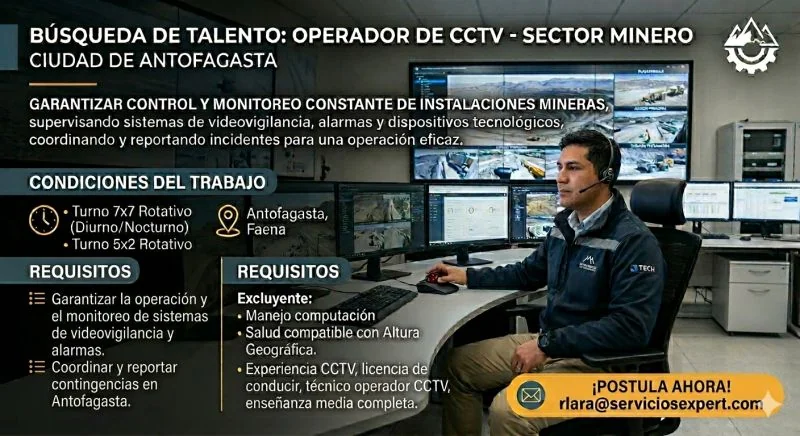 Operador de CCTV - Sector Minero - imagen 1