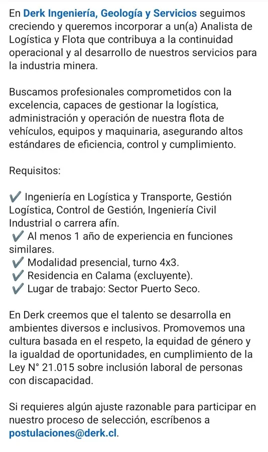 Analista de Logística y Flota - imagen 1