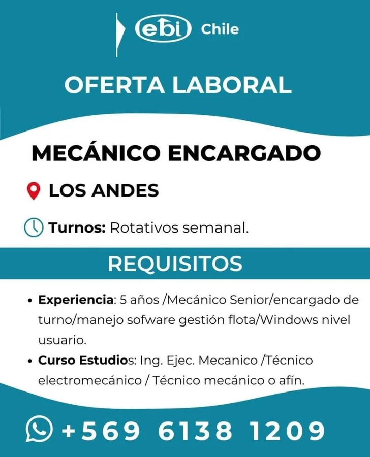 Mecánico Encargado - imagen 1