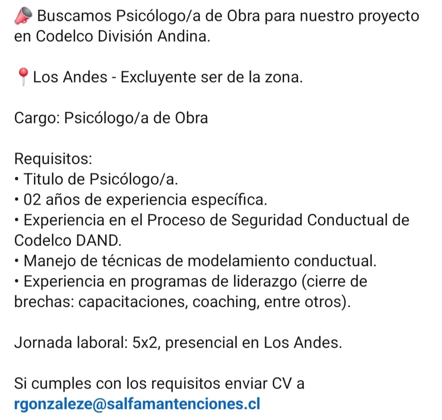 Psicólogo/a de Obra - imagen 1