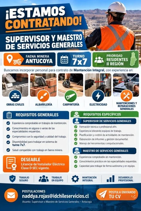 Supervisor y Maestro de Servicios Generales - imagen 1
