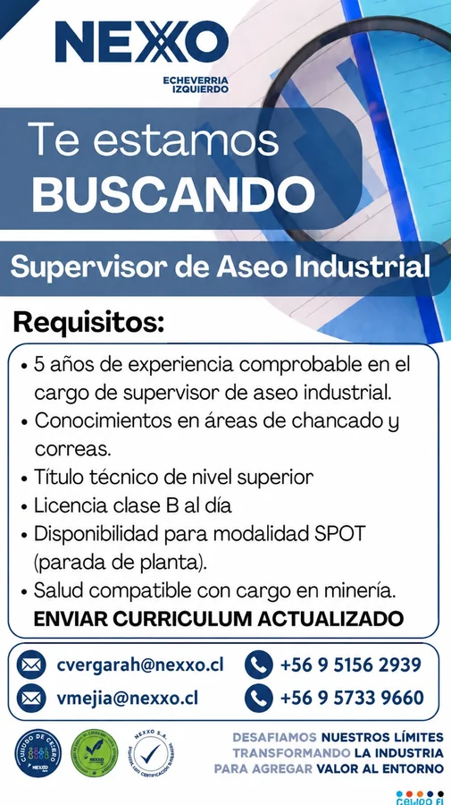 Supervisor de Aseo Industrial - imagen 1