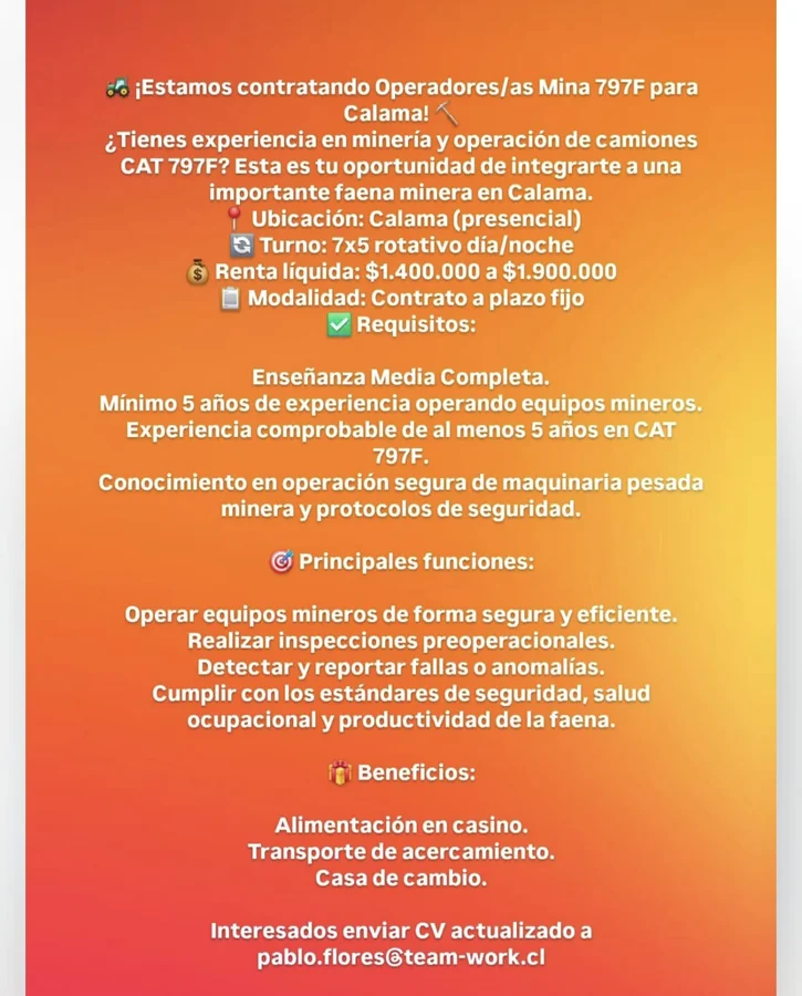 Operador CAT 797F Mina - imagen 1