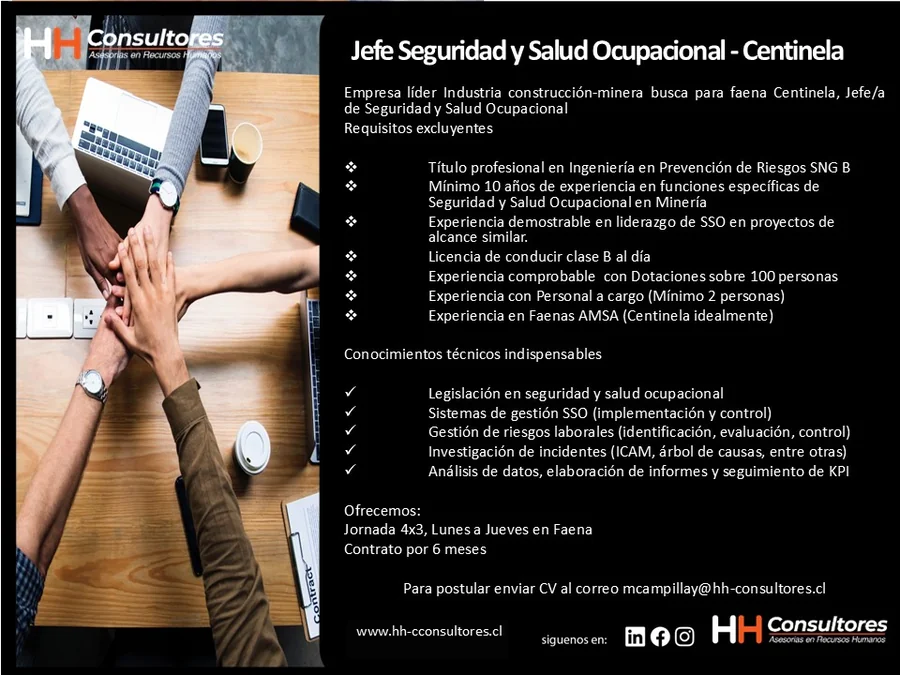 Jefe de Seguridad y Salud Ocupacional - Centinela - imagen 1